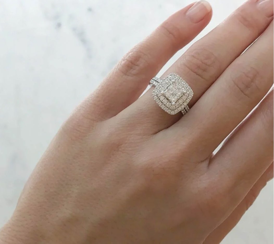 Diamond ring Princess cut 1.10 carat
