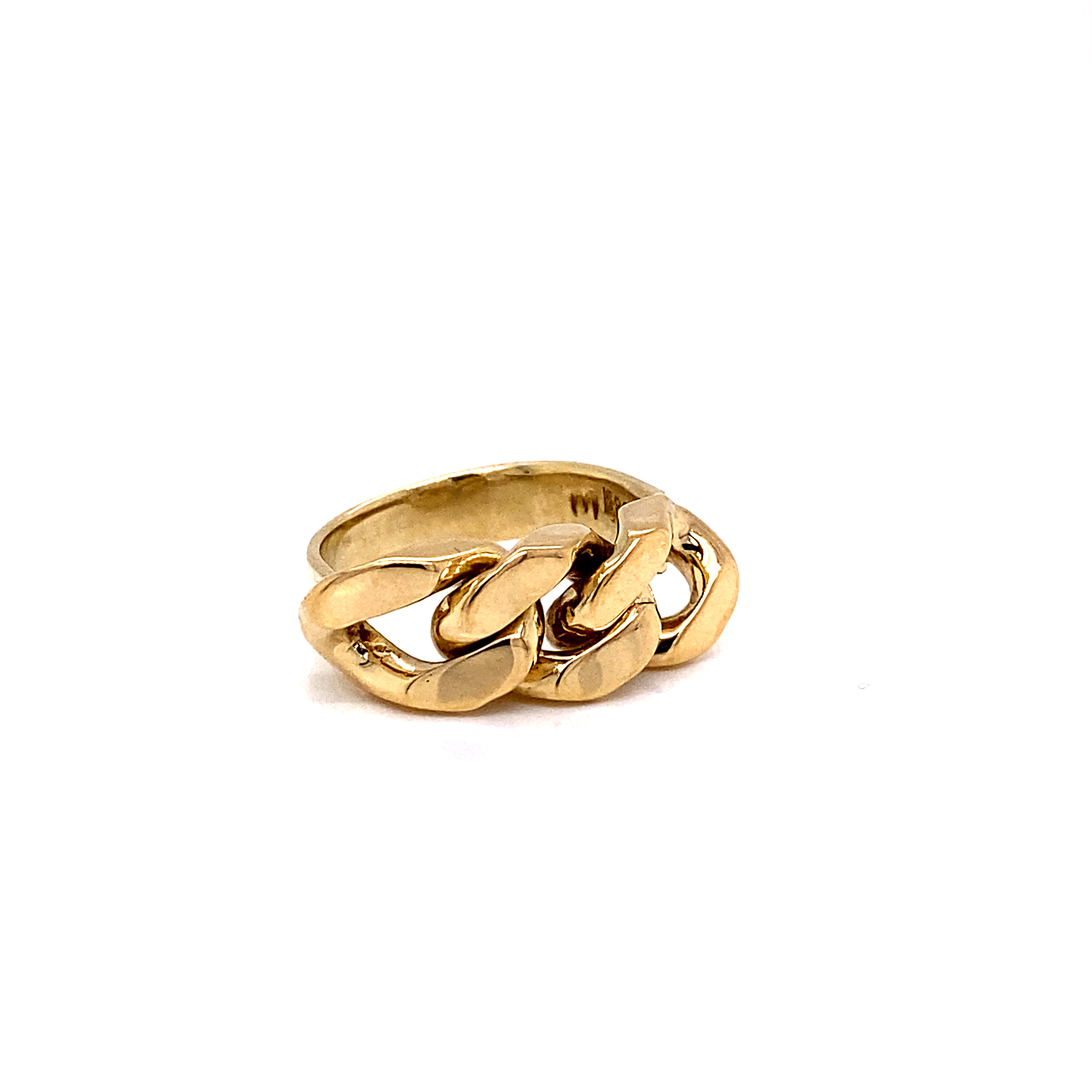 14K GOLD - Cuban Link Ring - Handmade from WULF