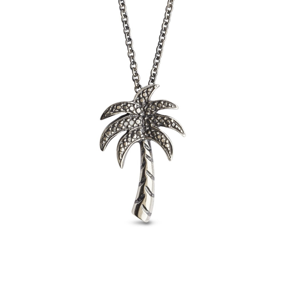 KYGO'S PALM PENDANT IN OXIDIZED SILVER WITH CHAIN