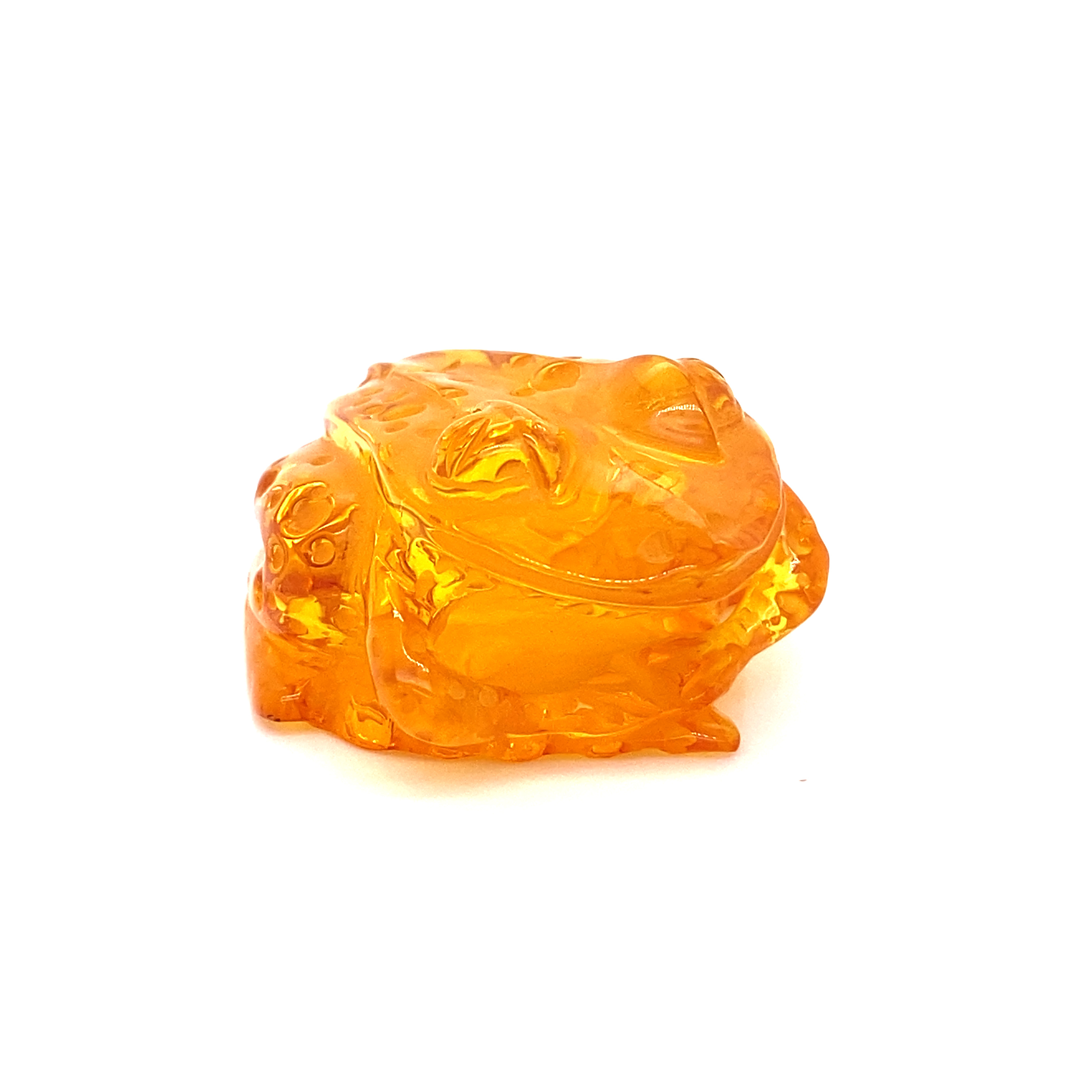 Hand carved Amber Frog 9,3g