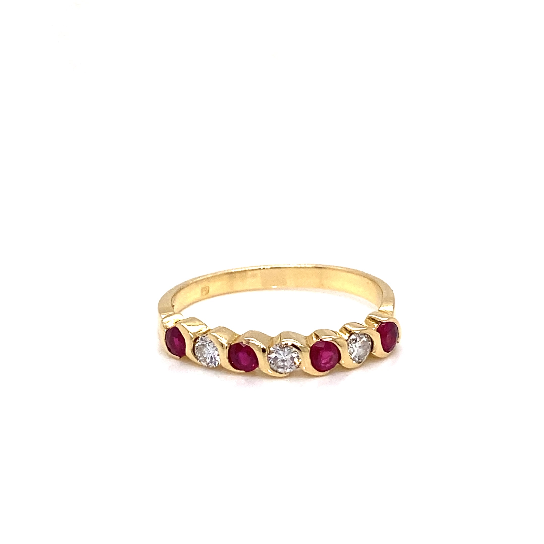 18K diamant & rubin ring