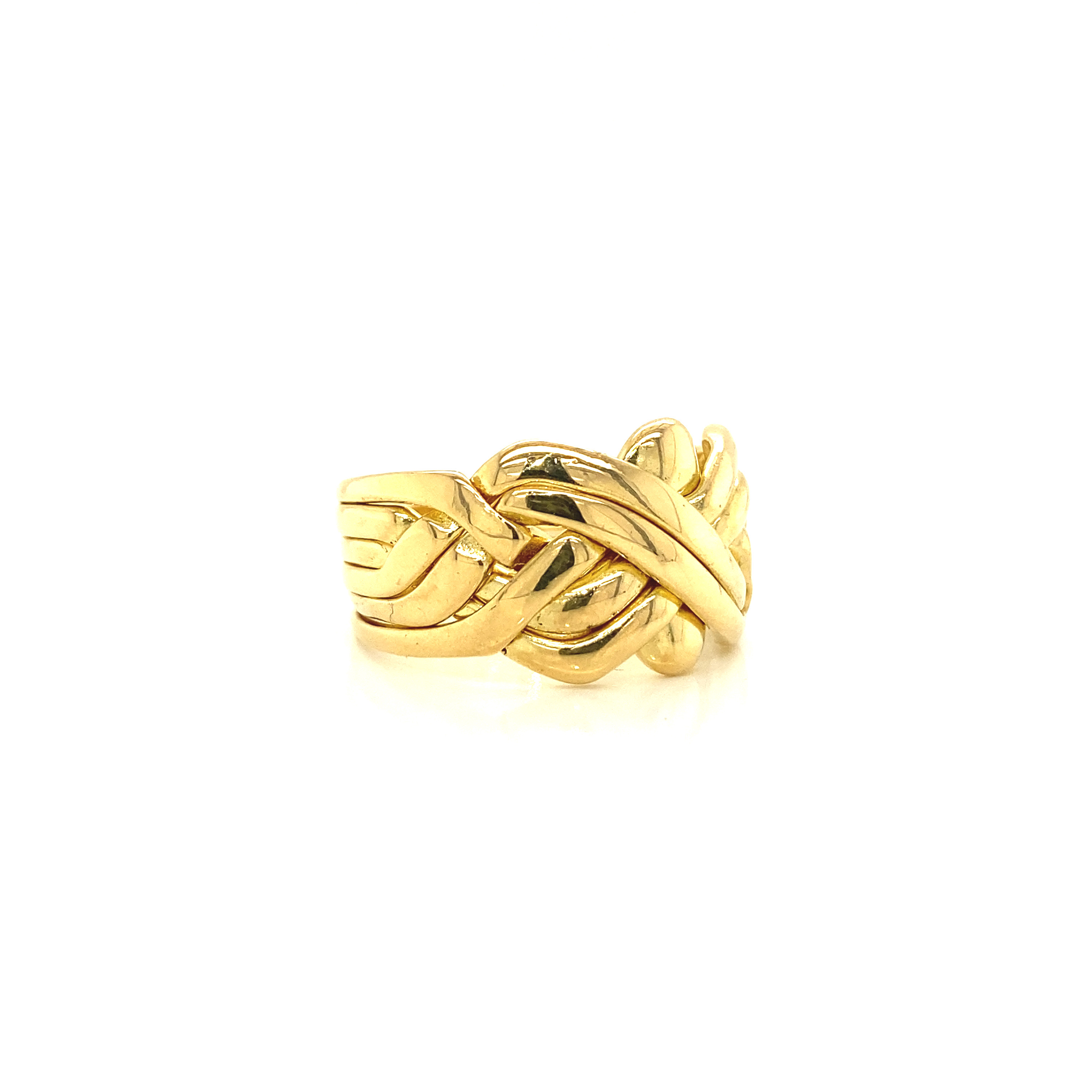 UnoAerre 18K Yellow Gold Italian 6 Pcs Puzzle / Libanon Ring